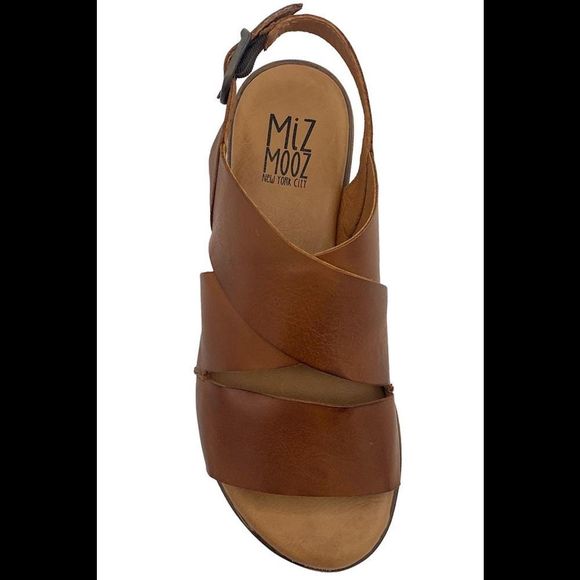 Miz Mooz Leather Ankle Strap Sandals Denver Brandy - Medium - Picture 3 of 3